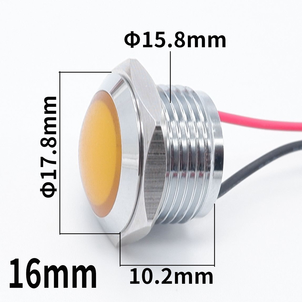12mm 16mm 19mm 22mm Metal LED  - Signal Panel Orange 评论和价格
